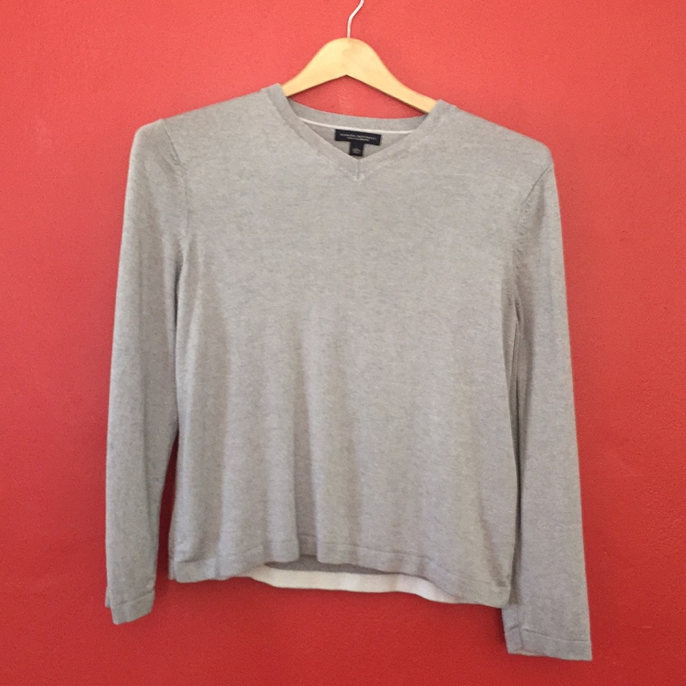 Men’s silk cashmere v-neck pullover